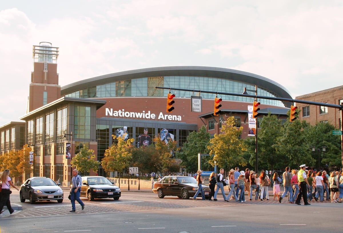 Nationwide Arena exterior for Blue Jackets vs Avalanche