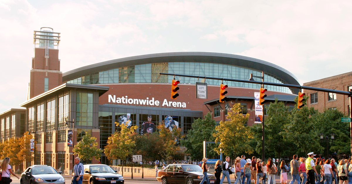 Nationwide Arena interior during a Blue Jackets home game