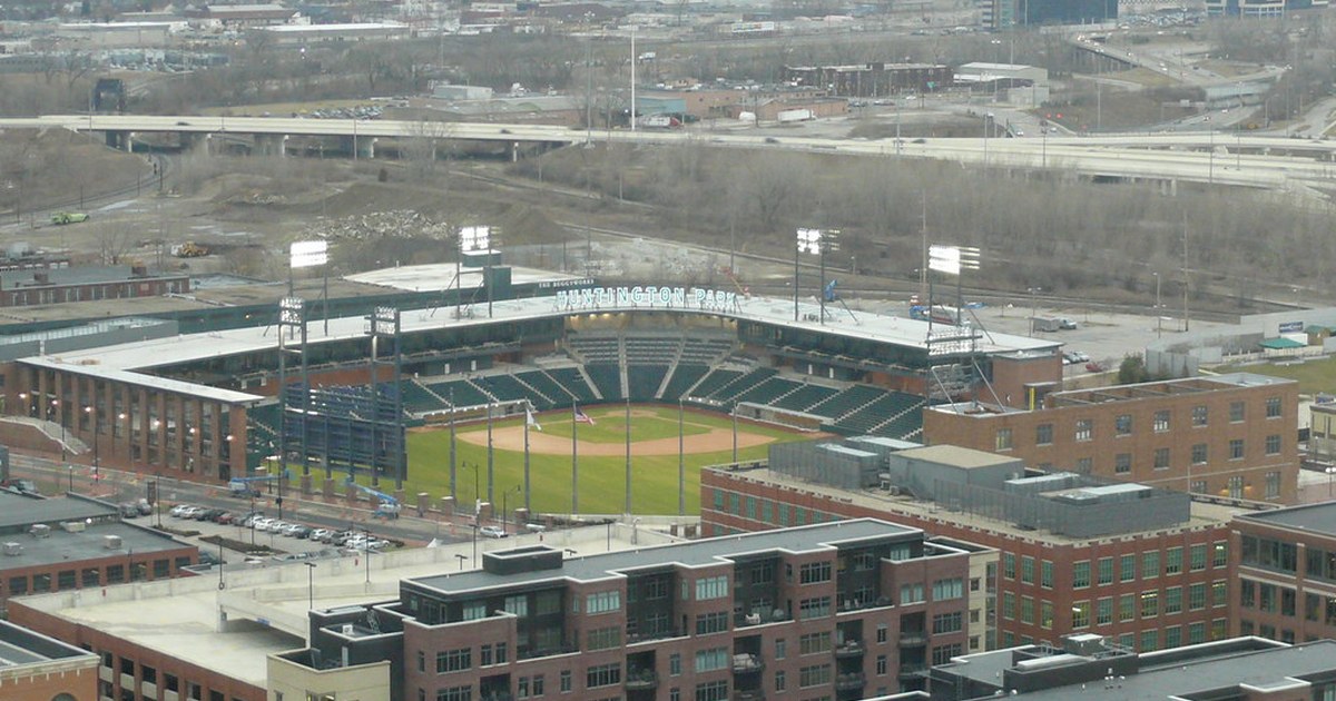 Huntington Park baseball field viewed from the stands in Columbus