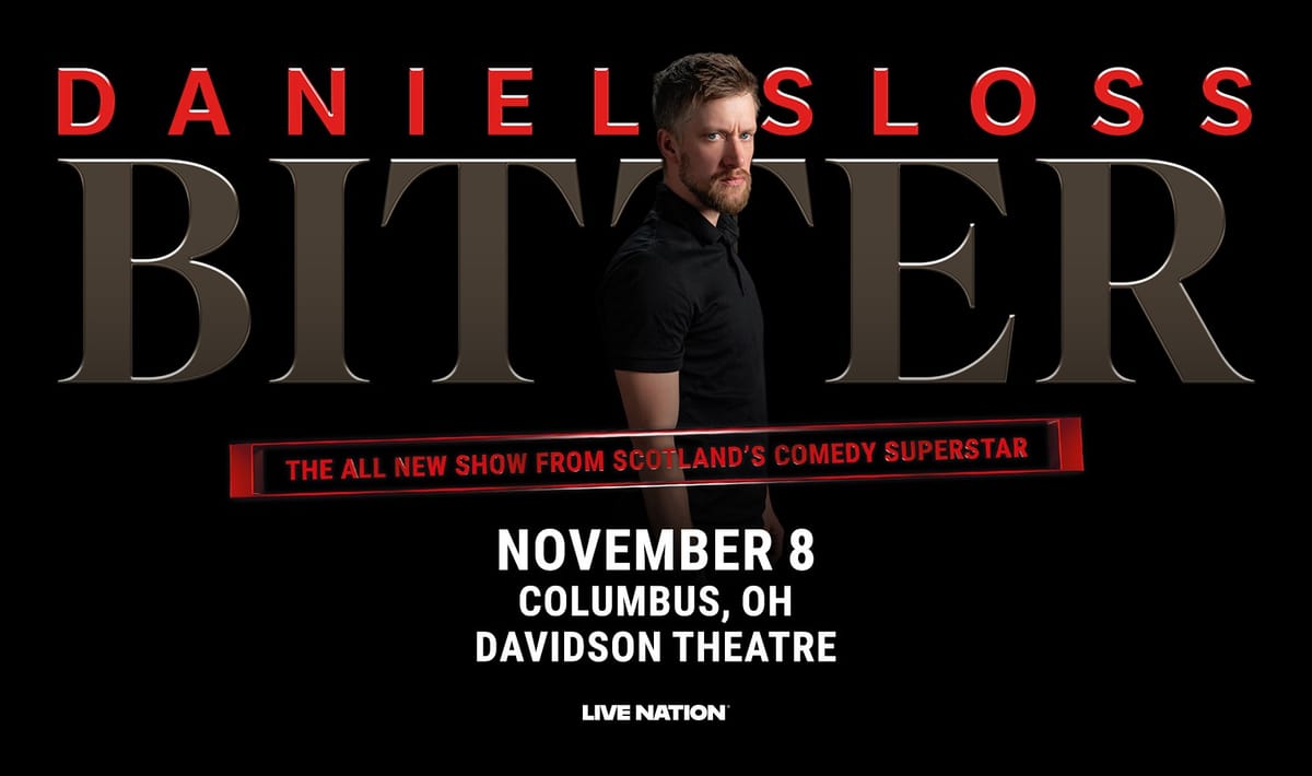 Daniel Sloss BITTER comedy tour promo art