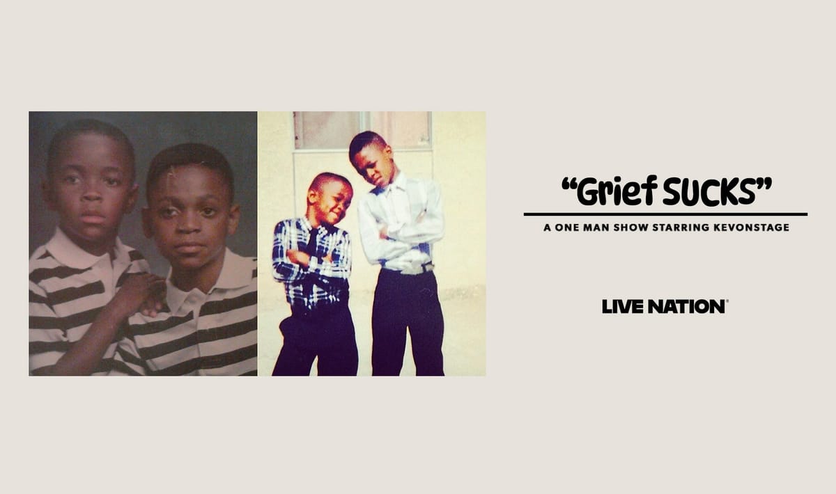 Grief Sucks one-man show by KevOnStage promo art