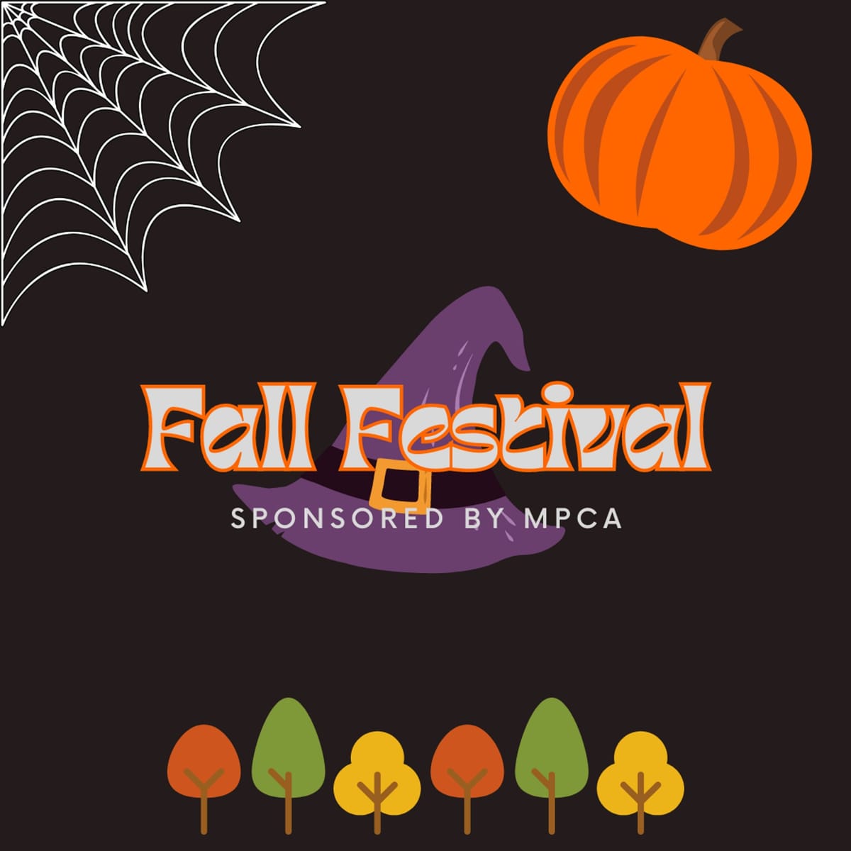 Small community fall festival outside a neighborhood community building