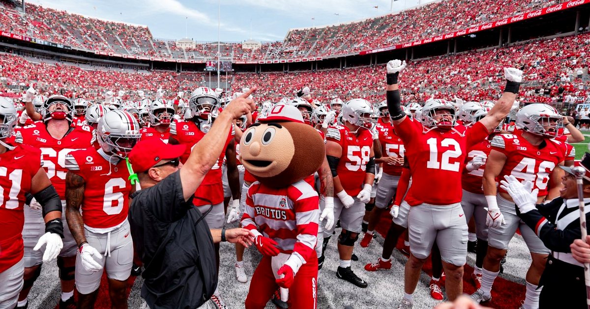 Ohio Stadium exterior before a night or afternoon kickoff
