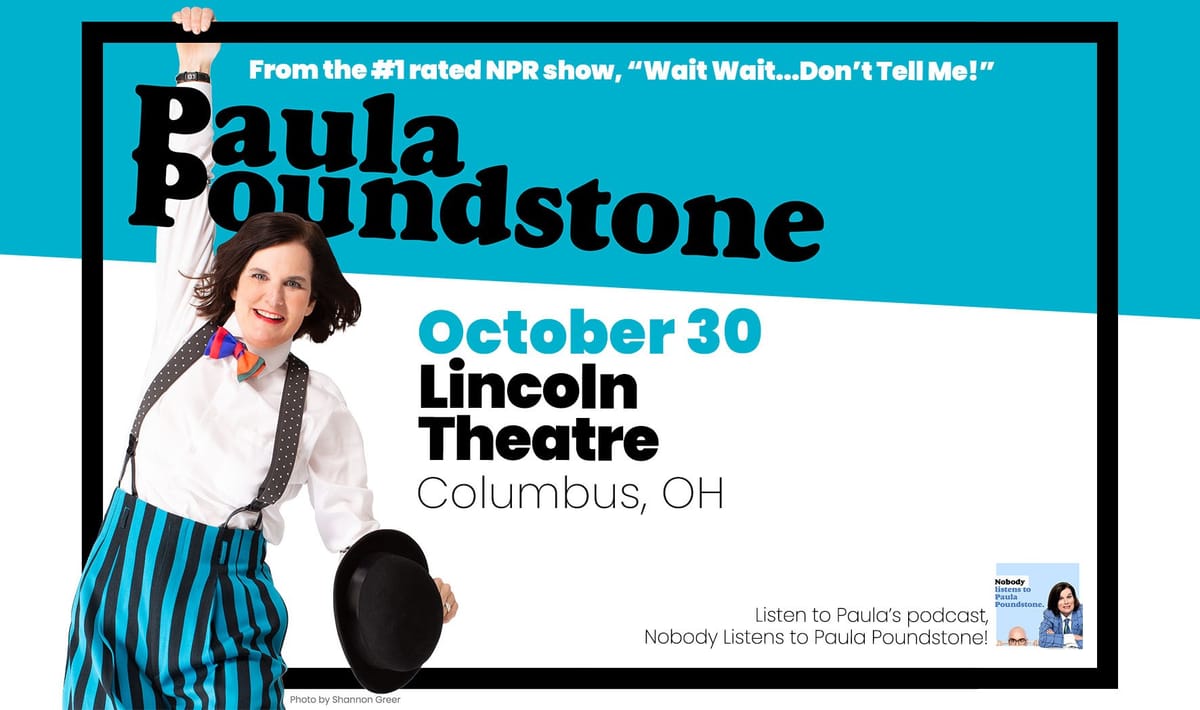 Paula Poundstone stand-up comedy promo art