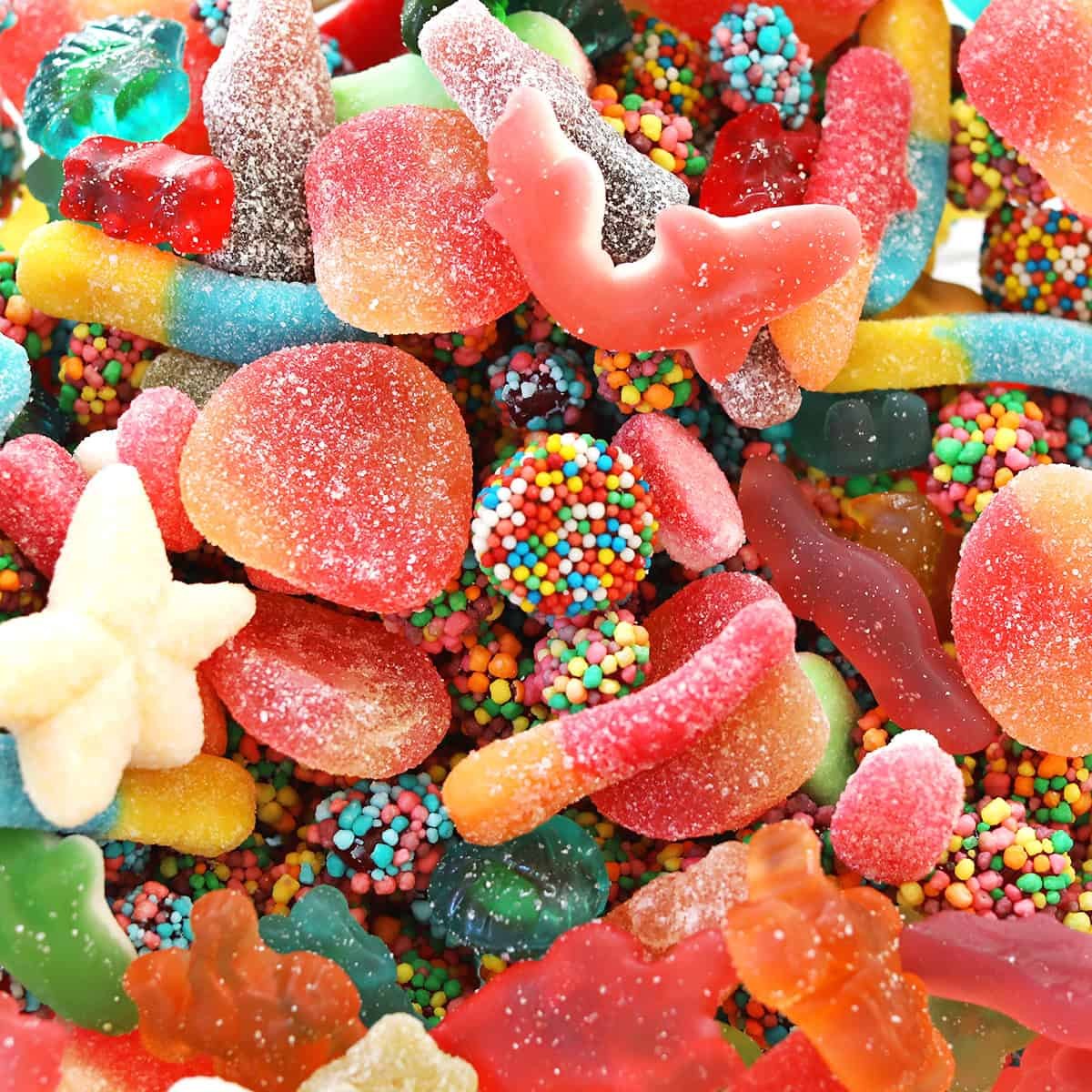 Colorful candy-themed outdoor play setup for Candyland
