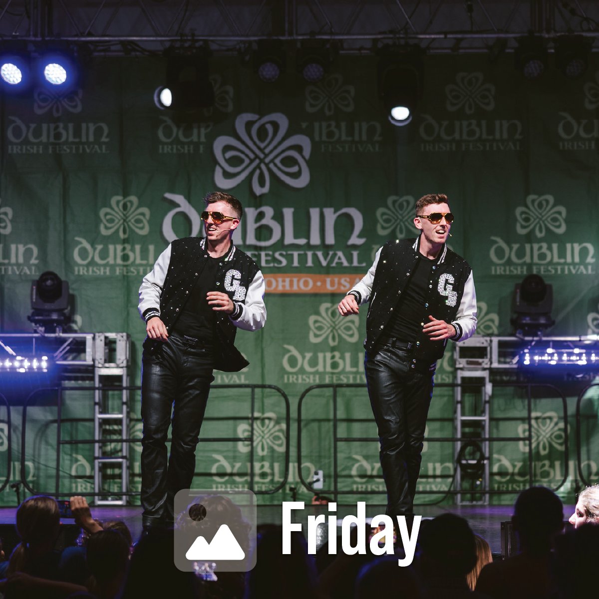 Crowds and stages at Dublin Irish Festival in Coffman Park