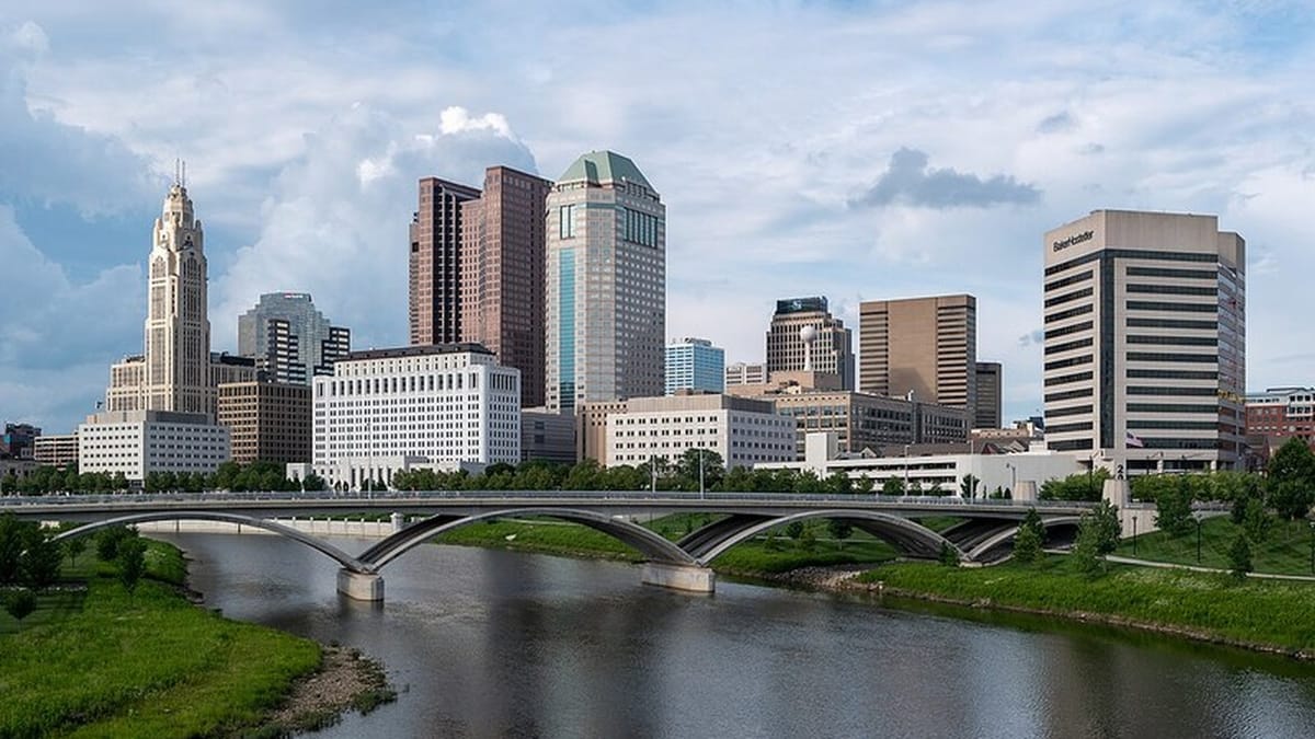 Downtown Columbus skyline and streetscape