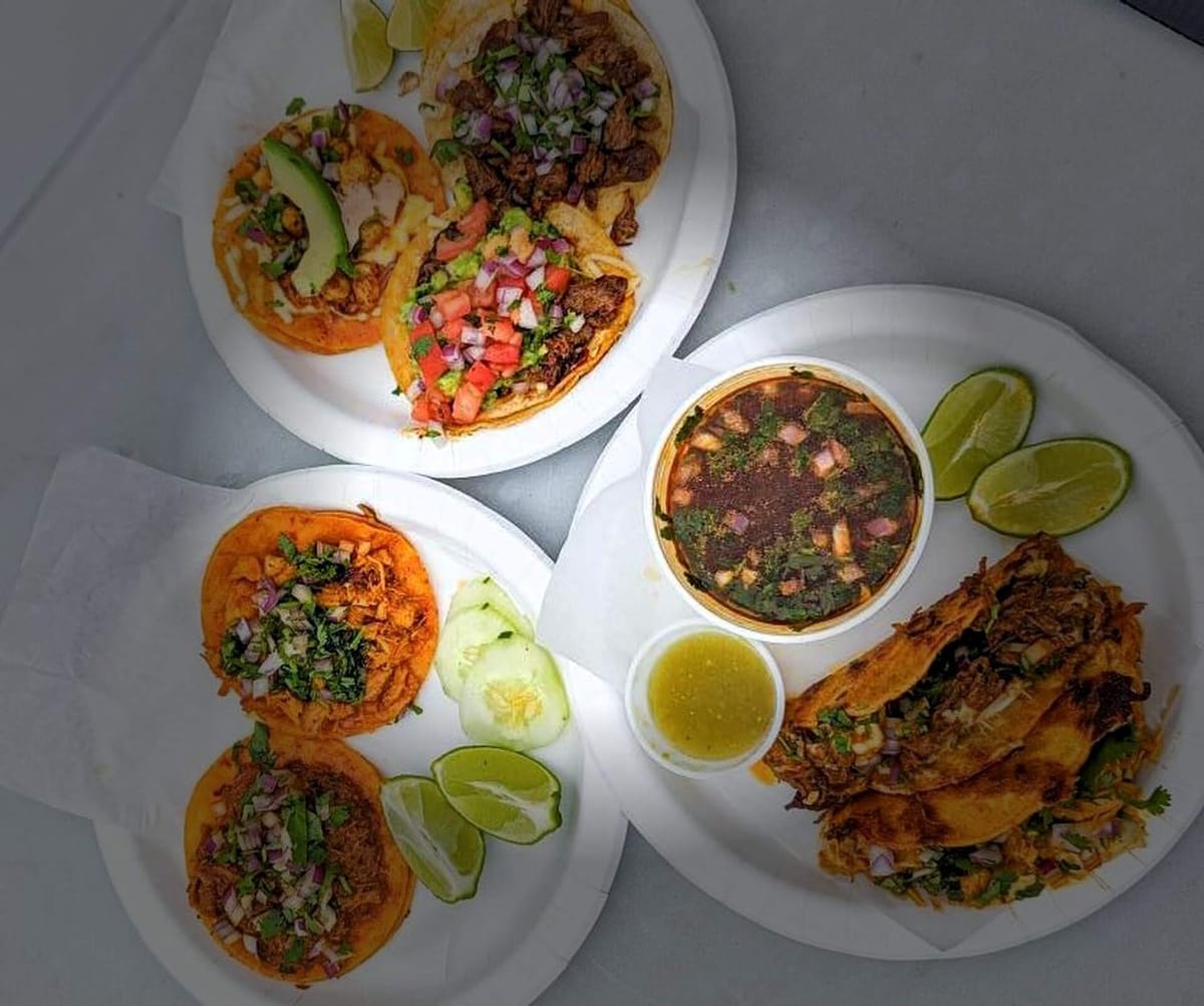 Birria plates at AJ's Tacos on Sullivant Avenue