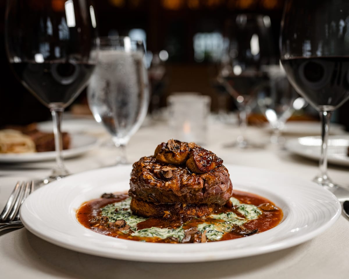 Eddie Merlot's steak and Wagyu presentation in Columbus