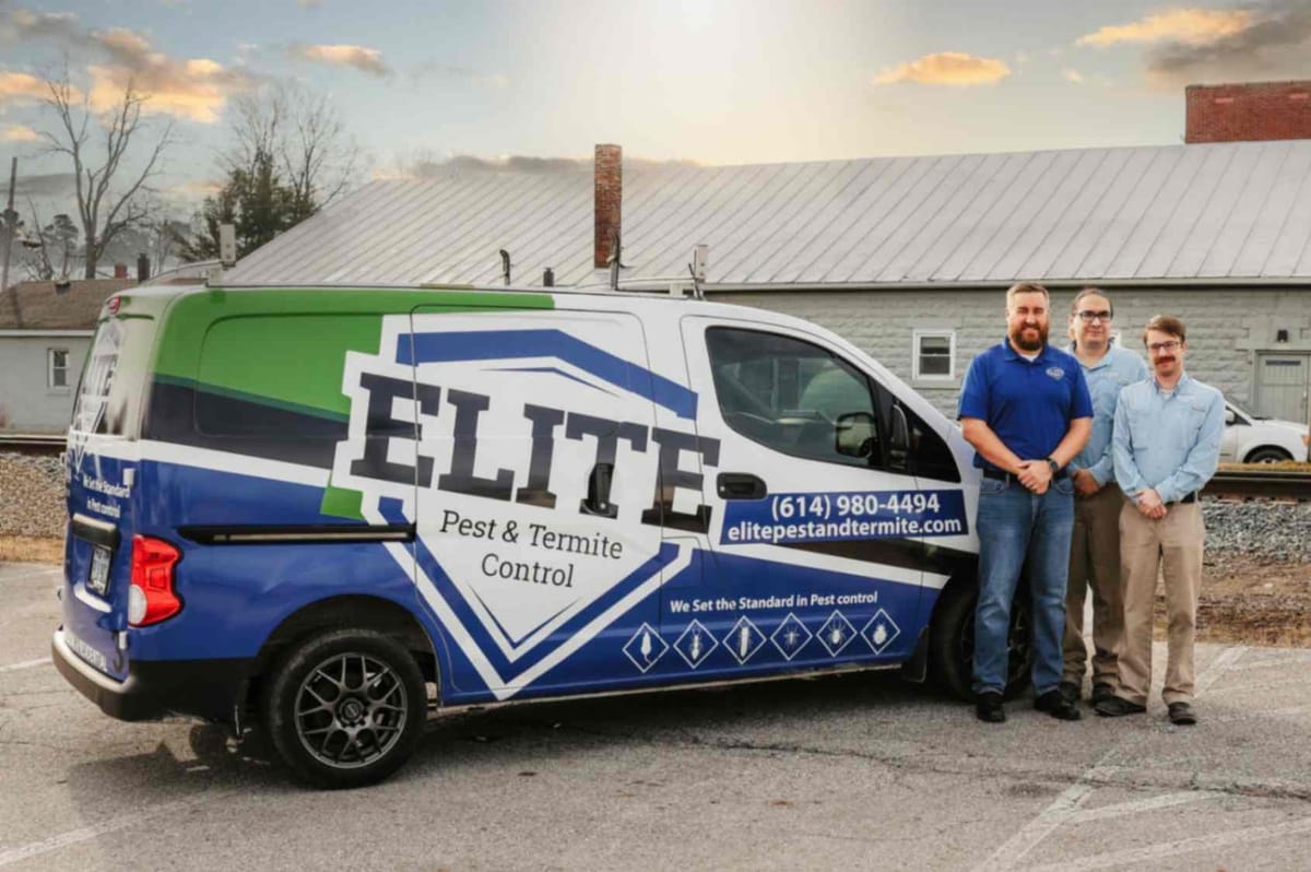 Elite Pest and Termite Control team beside a branded service van. Photo: Elite Pest and Termite Control