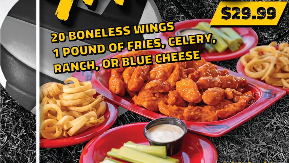 Fricker's boneless buffalo wings platter