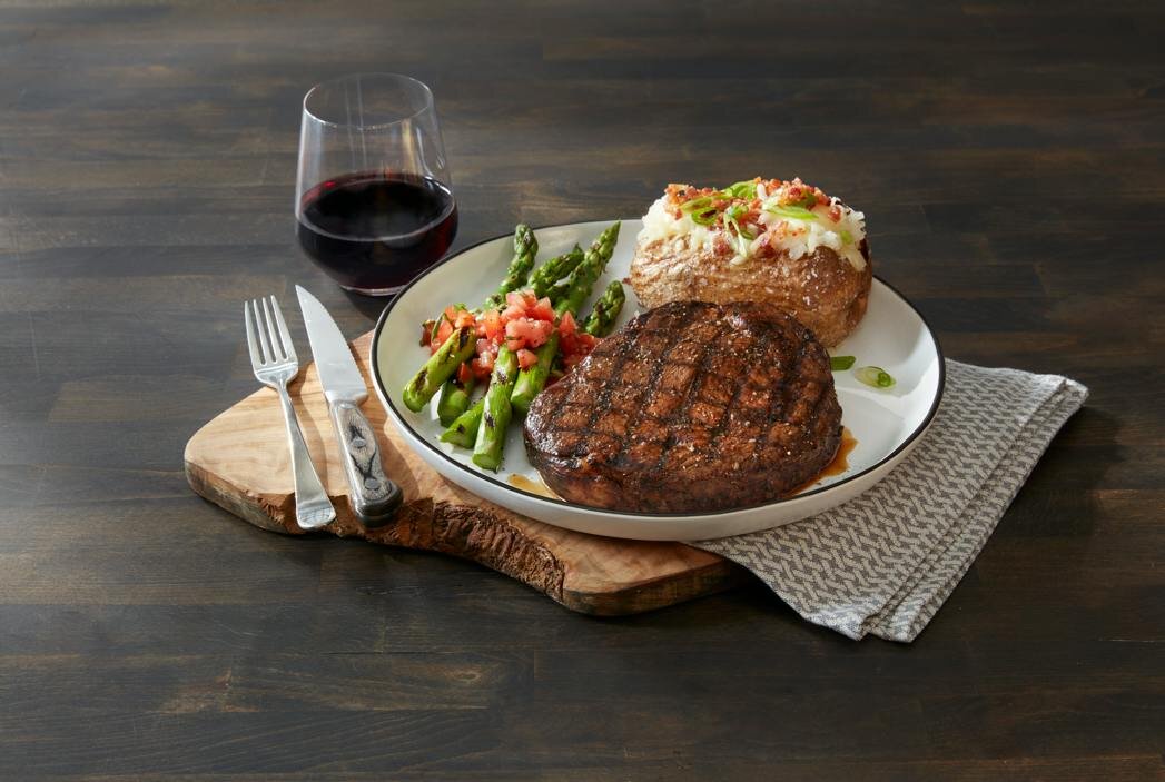 Wood-fired steak dinner plate at J. Gilbert's in Worthington