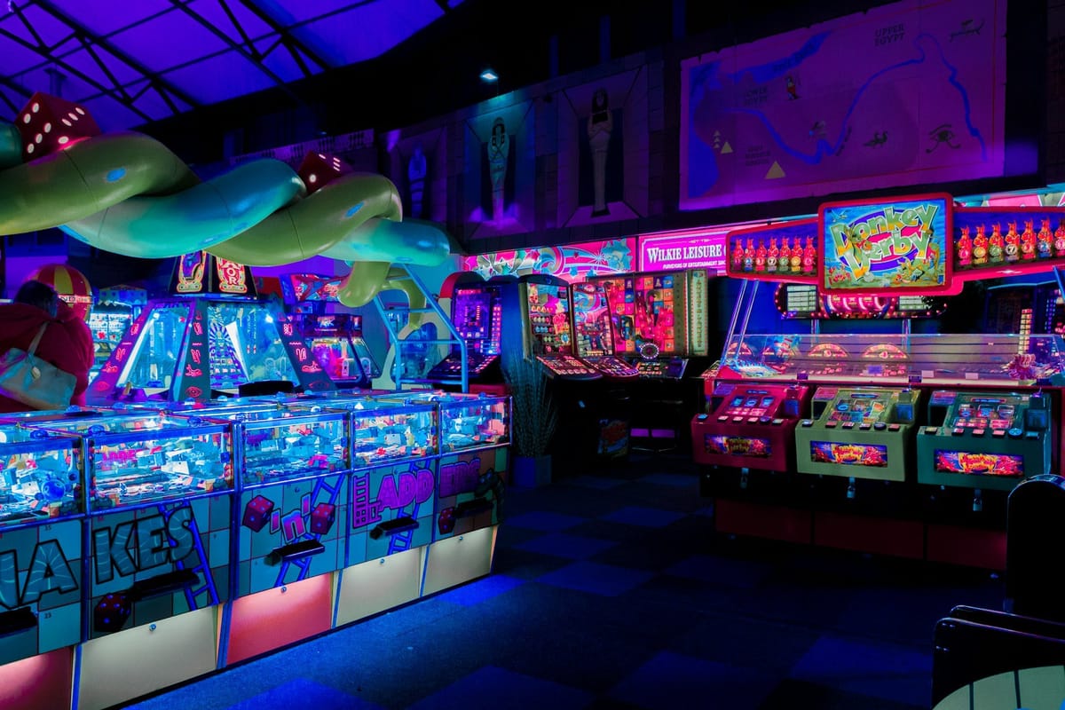 Level One Bar + Arcade Columbus retro game cabinets and bar