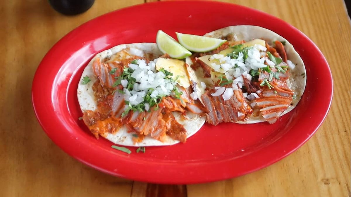 Street tacos at Los Guachos Taqueria