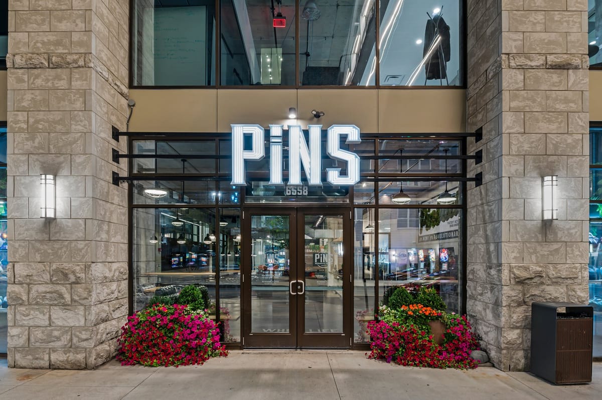 Pins Mechanical Bridge Park duckpin lanes and bar floor