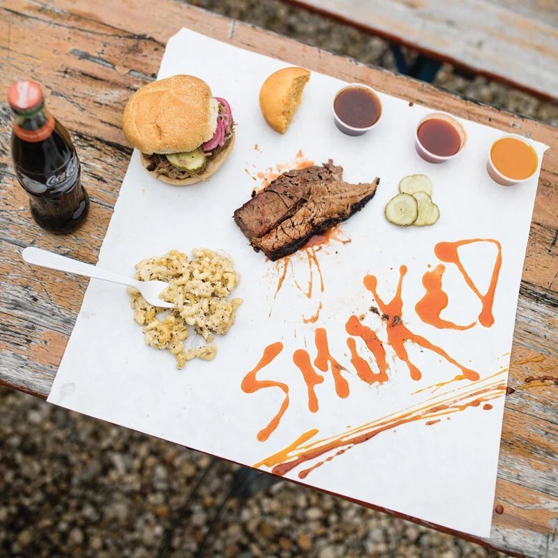 Smoked on High platter with brisket and sides